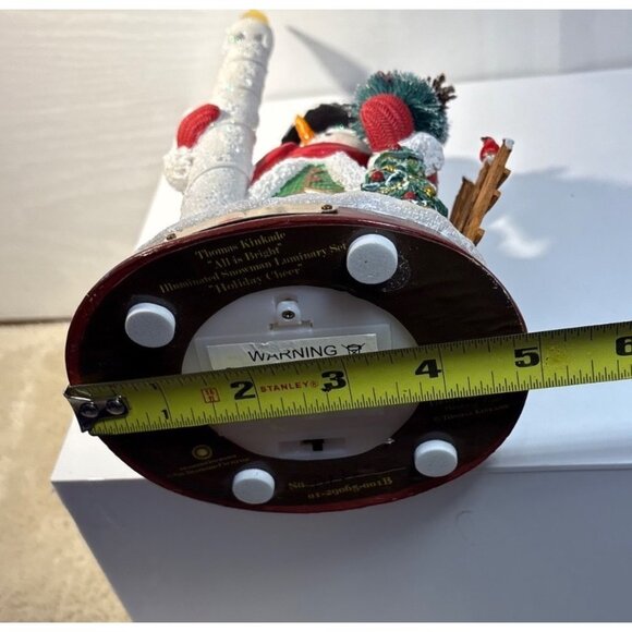 Thomas Kinkade Illuminated Snowman Holiday Cheer Numbered 9.25" Candle Cardinal - Picture 11 of 13